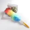 Venta al por mayor de fábrica Plumero de plumas de colores Mango roscado Plumero electrostático para eliminar el polvo Plumero para el hogar flexible