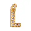 [Procesamiento Personalizado] Colgante de Acero Inoxidable con Incrustaciones de Diamantes de 26 Letras Estilo Europeo y Americano Transfronterizo para Collar y Pendientes DIY Accesorios Hechos a Mano
