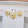 Aretes de Rosa Grandes de Plata S925 Colgante para Mujer Set de Cabeza diy Accesorios de Perlas Soporte Vacío Semiacabado Moderno 1297