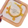 ¡en stock se puede enviar! No Cierra Wei Xue Mismo Estilo Arena Dorada Esmalte Amarillo Dios de la Riqueza Xiao Pang Fu Disco Pulsera Envolvente Nuevo Estilo Chino