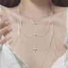 Corrente de Corpo de Metal com Franjas de Zircônia Europeia e Americana 2023 Cadeia de Corpo de Metal com Franjas de Zircônia de Luxo Leve Nicho Simples Colar Versátil Estilo Personalizado Moderno Textura