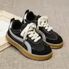2026 Primavera/Otoño Nuevo Bloque de Color Zapatos de Entrenamiento Alemanes para Mujer Suela Plana Moda Versátil Suela Suave Antideslizante Zapatos de Tabla Deportivos Casuales Zapatos Individuales