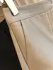 Versión del hijo único, cintura alta rectos no fáciles de arrugar ~ holgados ajustados de línea A para la oficina pantalones cortos baida casuales mujeres
