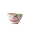 Taza de té de cerámica grande y linda con diseño floral, adecuada para uso doméstico, taza personal para niñas