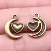 18x14mm 1.3g Multicolor DIY Aleación Accesorios Material Corazón Corazón de Melocotón Corazón de Melocotón Luna Colgante