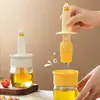 Botella de aceite de vidrio todo en uno resistente a altas temperaturas para el hogar, cepillo de silicona de grado alimenticio para asar y hornear, cepillo de aceite para cocina