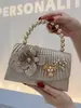 Nuevo Bolso de Noche Plegado con Lazo y Pedrería, Pequeño Clutch Estilo Chanel para Vestido, Bolso de Mano Versátil y Elegante para Bodas