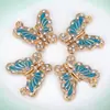 Acessórios de Borboleta Pingentes Criativos Strass de Ponto Único Liga com Gotejamento de Óleo Peças de Joia DIY Brincos Pulseiras Colares Atacado