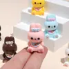 Conejo de Dibujos Animados en 3D con Lazo Muñeca de Resina DIY Decoración para Coche Escritorio Adornos Accesorios para Llavero Material