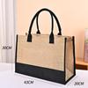 Bolsa Tote de Lino Confeccionada Lista para el Mercado Transfronterizo con Logotipo Personalizado, Bolsa de Compras de Gran Capacidad con Letras Impresas, Personalización Personalizada