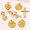 Acessórios para Joias DIY Aço Inoxidável Ouro 18K Pingente Único Venda Quente Transfronteiriça Cobra Rosa Pingente de Colar da Boa Sorte