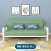 Sofá cama para pequeños apartamentos de alquiler, estructura de hierro y tela de doble propósito, plegable multifuncional, tablero artificial, estilo nórdico, palma de coco
