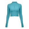 Nueva Ropa de Yoga de Otoño Chaqueta Deportiva para Mujer Cuello Alto Corta Adelgazante Fitness Running al Aire Libre Pilates Top
