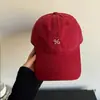 Nova Boné de Baseball Retrô Vermelho Primavera e Verão 2026 para Mulheres, Afina o Rosto, Proteção Solar, Circunferência da Cabeça Grande, Aba Larga, Proteção Solar, Boné Estilo Bico de Pato