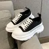 Zapatos de Lona con Plataforma McQueen para Mujer 2024 Combinan con Todo Tendencia de Moda Aumentados Diarios Deportivos Casuales Zapatos Blancos para Pareja