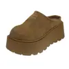 Mules de plataforma con suela gruesa para aumentar la altura, estilo Birkenstock para mujer, sin cordones, para usar al aire libre, nuevo modelo otoño 2026, zapatos cómodos cerrados sin cordones