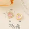 Acessórios de joias semiacabados no atacado material metal cravejado zircônia Pingente de coração pingente para colar pulseira brincos diy