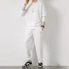 Conjunto de sudadera de punto gofre, holgado y casual, nuevo estilo otoño e invierno, cuello redondo, conjunto de pantalón largo y manga larga para hombre, ropa juvenil, comercio exterior