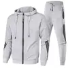 Conjunto Esportivo Casual com Capuz Masculino Primavera e Outono Novo Cruzado Conjunto de Duas Peças Terno Casual Masculino Slim