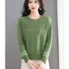 Outono/Inverno 2026 Novo Estilo Coreano Fashionável Chique de Mãe Gola Redonda Suéter de Malha Emagrecedor Curto Base Suéter Top para Mulheres