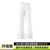 Pantalones de pierna ancha rectos ligeramente acampanados color negro ean, corte holgado retro estilo americano, jeans largos adelgazantes para hombre
