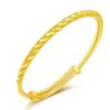 Casamento 24K Chuva de Meteoros Pulseira Tubo Redondo Ajustável Push-Pull Ouro Areia Vietnamita Chuva de Meteoros Redondo Barriga Pulseira Anel
