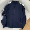 Chamarra de Tres Rayas para Hombre y Mujer, Chamarra de Béisbol de Otoño con Cuello Alto, Atuendo de Principios de Otoño, Top Deportivo Estilo Americano