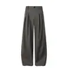 Primavera Otoño Invierno Silueta Línea A 3D Plisados Micro-acampanados Pantalones Estilo Occidental Unisex Corte Holgado Casual Versátil Modernos Pantalones de Pierna Ancha