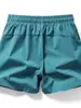 Shorts Masculino de Verão Respirável de Seda de Gelo Cor Sólida Calças Três Quartos para Corrida ao Ar Livre Fitness Secagem Rápida Calças Retas de Praia