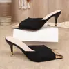 Sandalias de Moda Europeas y Americanas, Tacones de Aguja Puntiagudos, Medias Zapatillas Baotou 2025, Cómodas para Mujer, Sexy Estilo Nuevo