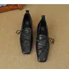 Zapatos Planos Retro de Tacón Bajo, Zapatos Derby Marrones Versátiles, Zapatos Pequeños de Cuero Retro Ajustados con Cordones y Suela Suave, Estilo Hailey Primavera y Otoño
