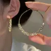Pendientes de Aro de Lujo Ligero y de Alta Gama Completamente Incrustados con Diamantes, Nuevos Pendientes de Aro con Circonita 2025 para Mujer, Accesorios para Orejas Elegantes y de Moda