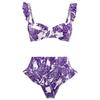 Bikini de Tres Piezas en Stock Sexy Bikini de Cintura Alta Traje de Baño de Dos Piezas Conjunto para Mujer con Falda Larga de Malla y Top Ajustado