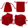 Bolsa de joyería de tela flocada, bolsa de terciopelo con cordón, bolsa simple de terciopelo, bolsa para auriculares, bolsa con cordón, adecuada para joyería de terciopelo