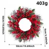 Nuevo corona de decoración navideña transfronteriza, corona de frutos rojos, corona de vid, colgante de puerta, decoración de escaparate de centro comercial, decoraciones para fiestas