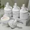 Artesanato de gesso personalizado Vela de aromaterapia de gesso Copo octogonal Enfeites de gesso Flor de camélia de aromaterapia de gesso
