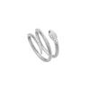 Anillo de Luz de Serpiente de Bobinado Multicapa Lujo Personalizado Anillo de Cola de Serpiente Zodiacal Texturizado Anillo de Serpiente de Circonita Ojos Verdes