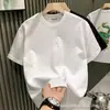 Moda Europeia Tendência Marca Luxo Leve Camiseta Masculina Manga Curta Celebridade da Internet Céu Estrelado Strass Slim Fit Gola Redonda Manga Meia Manga Camiseta Básica