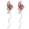 Aretes de Borla con Cuentas Florales con un Toque Lujoso y de Alta Gama, Perfectos para Vacaciones de Verano en la Playa, Accesorios para Orejas Súper de Hada