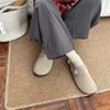 Sapatos Birkenneth de Feltro Modernos Vintage 2024 Outono/Inverno Novos com Forro de Lã Quente Solado Grosso Meia-pantufa Baotou
