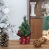 Nuevo Árbol de Navidad 20cm Árbol Verde 30cm Mini Árbol de Navidad con Base de Arpillera para Exhibición Navideña en Ventana de Centro Comercial y Mesa