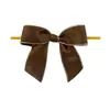 Decoración de Regalo de Navidad Lazo de Cinta con Borde Plateado Atado a Mano Accesorios DIY para Hornear Pasteles Lazo de Cinta Tejida Producto Terminado
