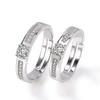 Anel de Casal de Zircônia Mais Vendido no Douyin Transfronteiriço Prata S925 Primeiro Amor como Primeiro Anel de Casal Luxo Acessível Anel Simples