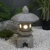 Tallado en Piedra Linterna de Piedra Paisajismo de Jardín Japonés Solar para Exteriores Estilo Antiguo Ornamento de Piedra Azul Natural Jardín Zen Chino