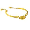 Joia Dourada Estilo Loja de Ouro, Pequena e Fofa, Pulseira Dourada Imitação Forma de Tubo Curvo Gato Kt com Design de Alto Padrão
