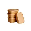 Caixa de Embalagem Descartável de Papel Kraft para Salada de Macarrão, Comida Leve, Para Levar, Fast Food, Marmita Comercial, Caixa de Arroz Frito, Caixa de Frutas