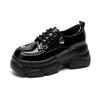 Mocasines de Plataforma con Suela Gruesa para Mujer, Nuevo Estilo Otoño 2026, Zapatos de Cuero Estilo Británico Negro que Aumentan la Altura para Commuter