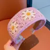 Diadema de Flores Tejida Fresca Bordado Infantil Bordada Vintage Elegante Diadema para Niña Borde Ancho Tarjeta para el Cabello Nuevo Estilo