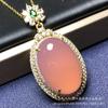 Pendente de jade com incrustação de ouro de calcedônia natural colar de pingente de jade feminino fornecimento ao vivo atacado de bem-estar quente