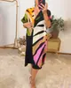 26 Nuevos Modelos Transfronterizos de Europa y América, Populares en Amazon y Temu, Vestido Casual Colorido con Estampado de Hojas para Uso en Exteriores y en Casa
